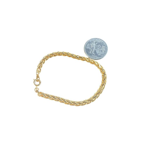 Gold Plated Cuban Link Chain Bracelet With Lobster Clasp For Men Or Women - Picture 10 of 11